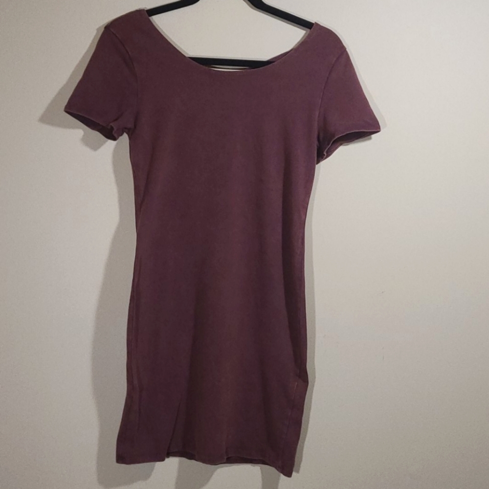 Red stonewash bodycon dress size L forever21